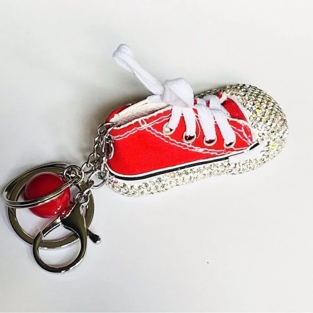 Red Sparkly Shoe Keychain